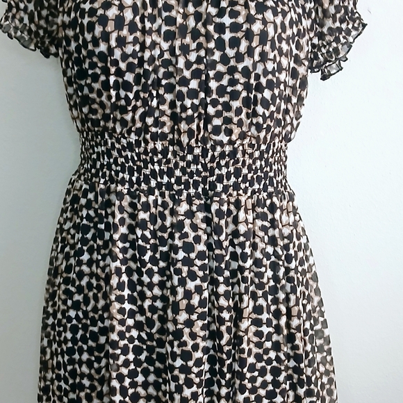 Merona Dress Women's Size Medium Black Tan Square Neck Pull On - Picture 4 of 9